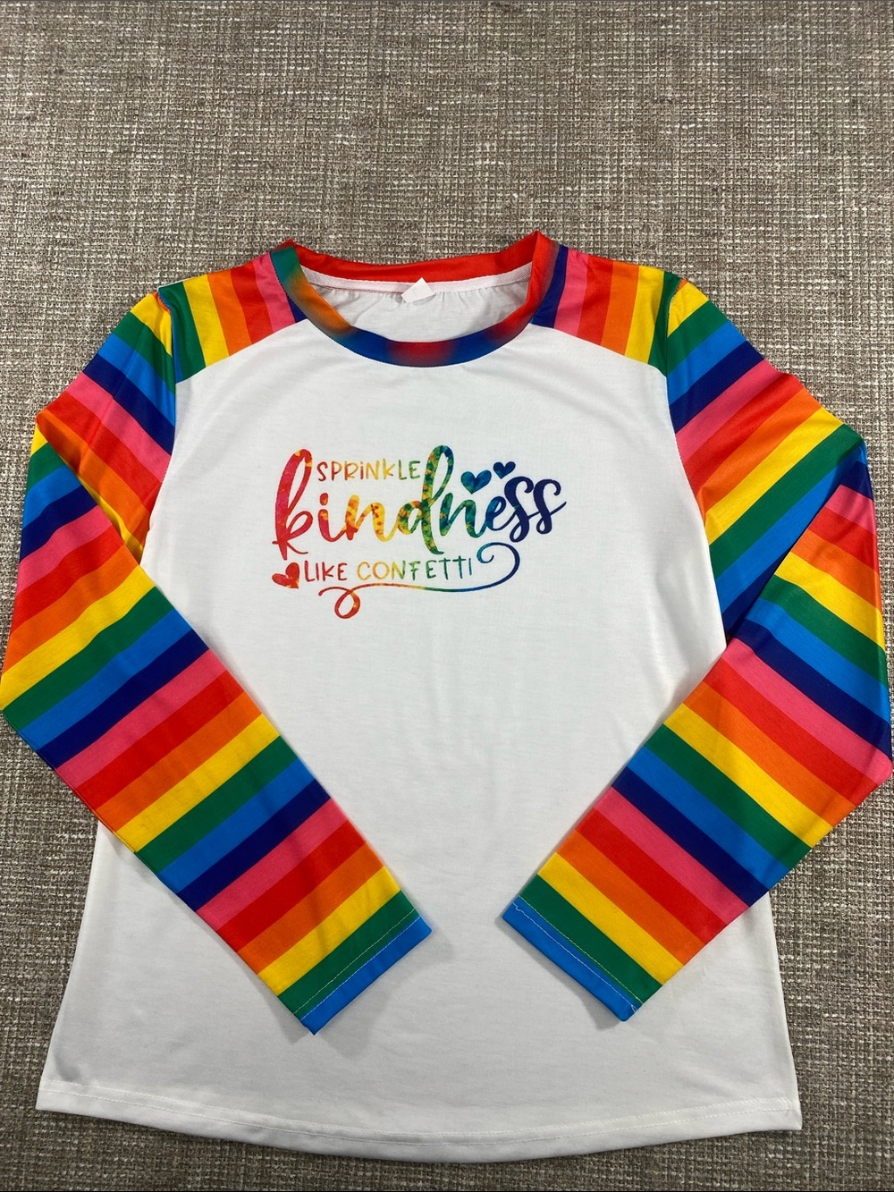 Kids Rainbow Stripe Long Sleeve Shirt - Sprinkle Kindness